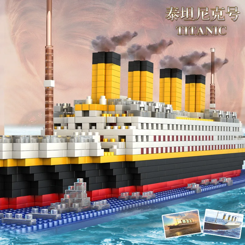 1860pcs Titanic Ship 3D mini diy Building Blocks Toy 